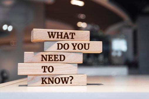 wooden blocks reading what do you need to know